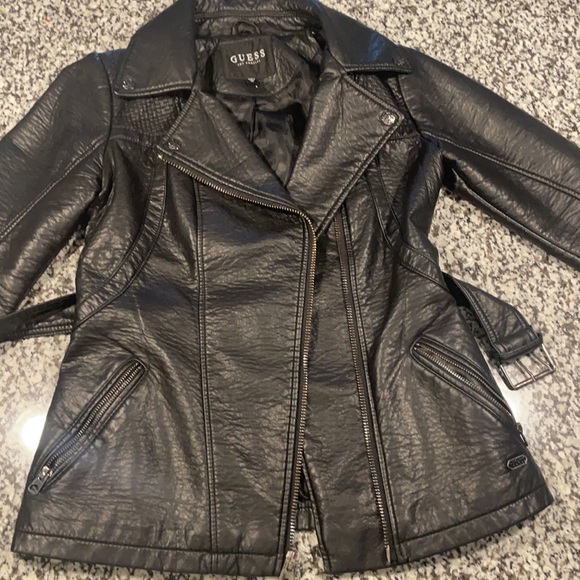 Guess Black Faux Leather jacket SIZE EXTRA SMALL - Picture 4 of 12